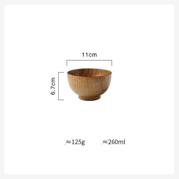 Wooden Bowl Japanese Style Wood Rice Soup Bowl Salad Bowl Food Container Large Small Bowl for Kids Tableware Wooden Utensils